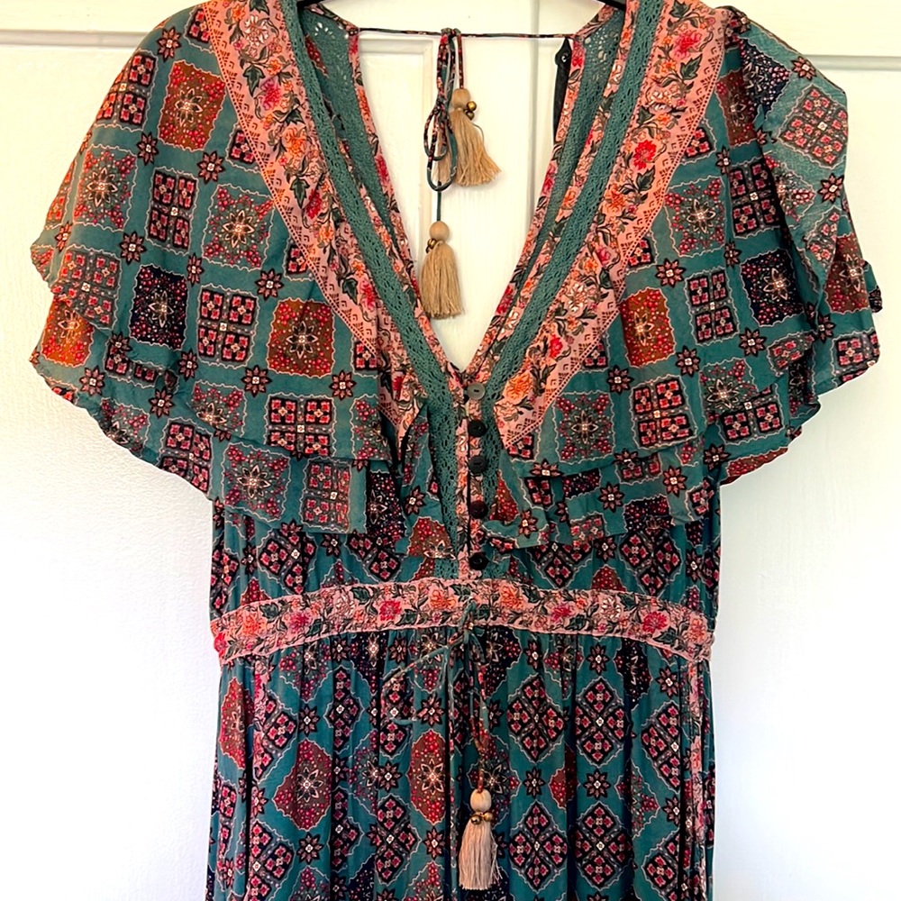 EUC Bohemian dress tulle and batiste gown